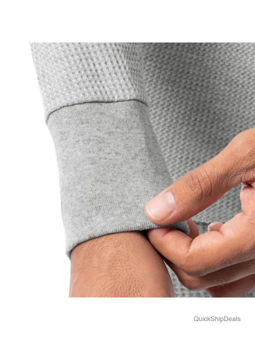 Men's Thermal Underwear Long Sleeve Henley Shirt Waffle Knit Cold Weather Base